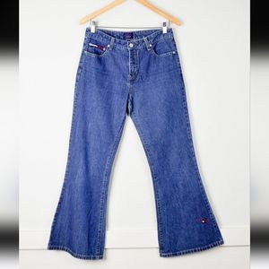 VTG 90'S‎ TOMMY( GIRL) HILFIGER High Waisted FLARE JEANS SIZE 11